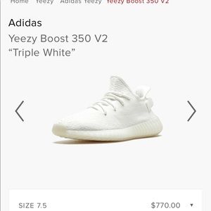 Yeezy Boost 350 V2 
“Triple White”